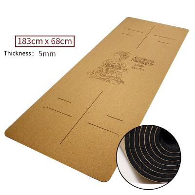 China UV Printed Widen Cork Yoga Mat Sustainable 68cm For Pilates for sale