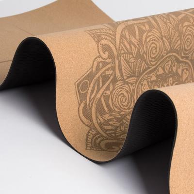 China Yuelin 183x61x0.5cm Printed Yoga Cork Mats Non Slip Biodegradable for sale