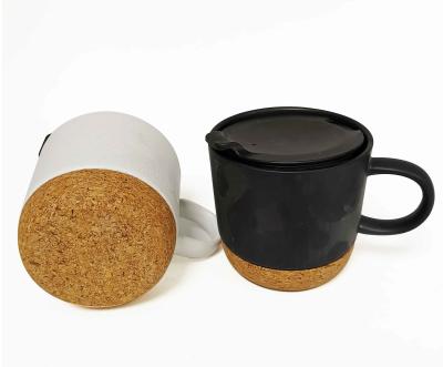 China FDA BSCI Natural Cork Base Ceramic Mug Cork Bottom Antiscratch Coasters for sale