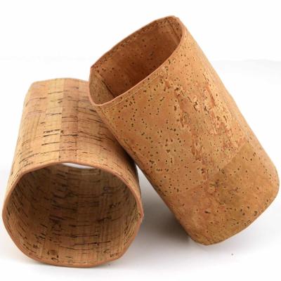China Heat Insulation Natural Cork Fabric Breathable Cork Cup Sleeve Reusable OEM for sale