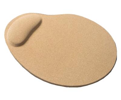 China Eco Wrist Support Cork Board Mouse Pad 5000pcs 24.5x20cm Oval for sale