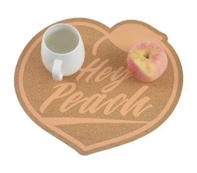 China Heart Shaped Custom Cork Placemats And Coasters Multiuse ISO for sale