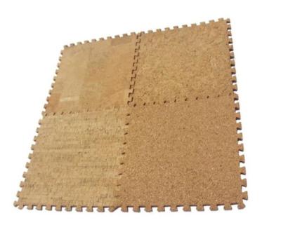 China Eco Antiskid Natural Cork Pads Rectangular Cork Puzzle Mat Placemats 60x60cm for sale
