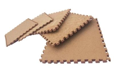 China 2mm Thick 45x45cm Cork Pad Puzzle Cork Play Mat Antibacterial Resilient for sale