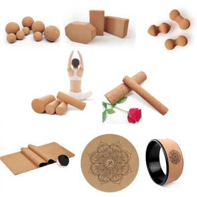 China Sweat Absorption Yoga Cork Block Yoga Roller Massage Ball Mat Wheel for sale