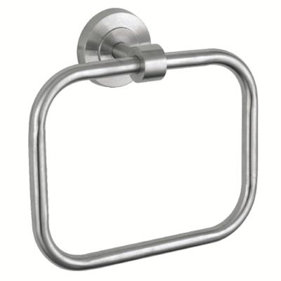 China Modern Square Bathroom Towel Rings Sus 304 Stainless Steel Bathroom Hanger Wall Mount for sale