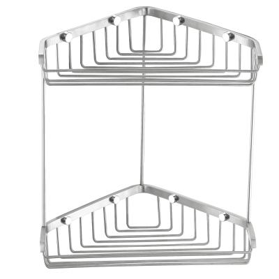 China Wall mounted Bathroom Storage Baskets OEM ODM Double Corner Shower Caddy for sale