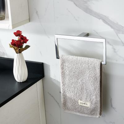 China Modern Polished Sus304 Bathroom Hand Towel Ring Lavatory Towel Holder for sale