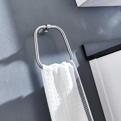 China Metal Bathroom Hand Towel Holder Stainless Steel 304 Wall Mounted Satin Polished for sale