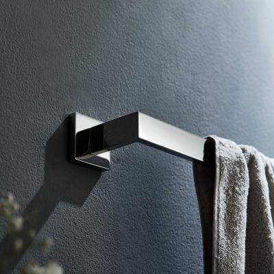 China Brushed Silver Bathroom Towel Bars Wall Mounted Modern Square Towel Holder for sale