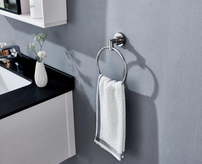 China Heavy Duty Bathroom Towel Rings Simple Round Polished 304 Stainless Paper Towel Holder Wall Mount for sale