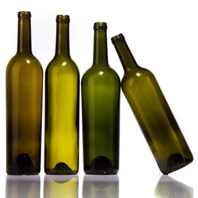 China 500ml Transparent Amber Green Blue Glass Red Wine Bottle With Cork for Cosmetic Packing for sale