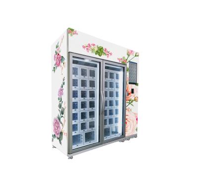 China 22 Inch Touch Screen Flower Vending Machine With Refrigerator Cooling System Locker Micron Smart Vending for sale