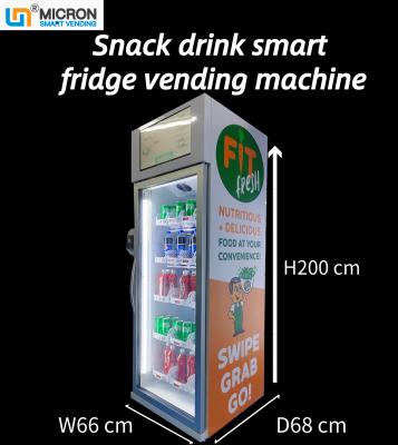 China 240V Smart Fridge Vending Machine Glass Bottle Cold Drink  Grab N Go Fridge for sale