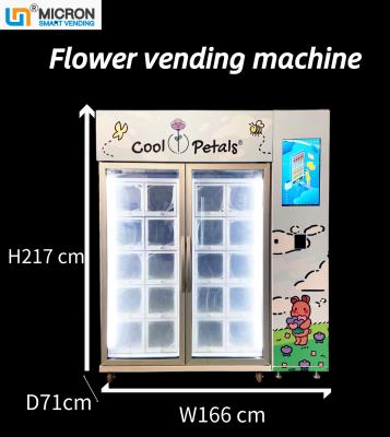 China Máquina expendedora de la flor de la pantalla táctil de 22 pulgadas con la venta elegante del micrón del armario del sistema de enfriamiento del refrigerador en venta