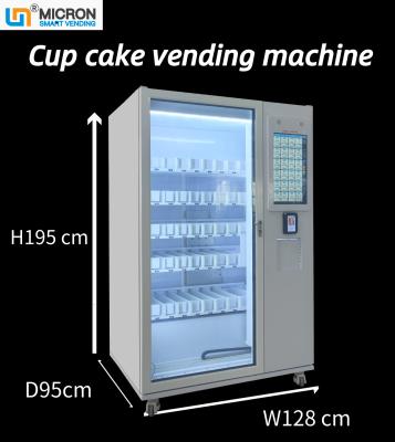 China Birthday Cake Cupcake Snack Food Vending Machine With 22 Inch Touch Screen for sale