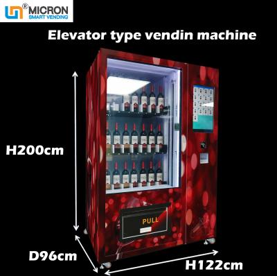 China Glass Bottle Vending Machine With Elevator To Sell Red Wine champagne Micron Smart Vending Machine for sale