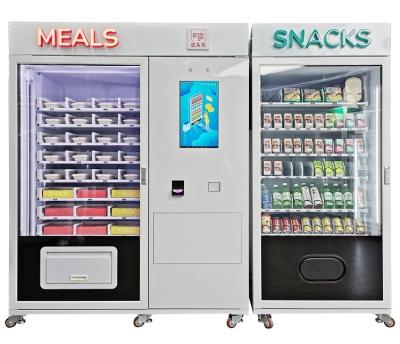 China Cocked Food Meal Vending Machine With NAYAX Card Reader To Sell Snack Ice Cream Drink for sale
