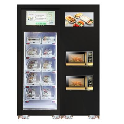 China Smart Fridge Vending Machine With Microeaves For Hot Food Meal.Snack Drink Salad Vending Machine With Card  Reader for sale