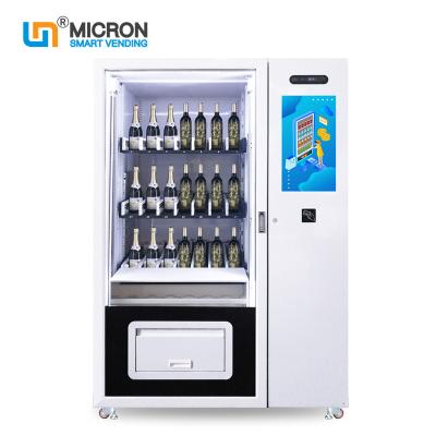China Máquinas expendedoras de encargo del vino tinto con la máquina expendedora elegante del micrón de la botella de cristal del elevador en venta en venta