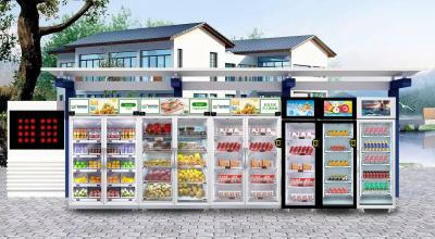 China Verdura de la venta de la máquina expendedora del refrigerador de Weight Sensing Smart del lector de tarjetas, fruta fresca, lata de cerveza en venta