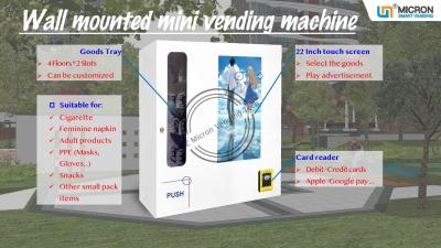 China Mini Smart Wall Mount Vending Machine With Advertisement Management And Touch Screen for sale