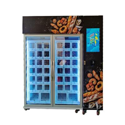China la máquina expendedora de la torta de la taza del pan de la comida 220V con el sistema de refrigeración guarda el refrigerador elegante fresco en venta