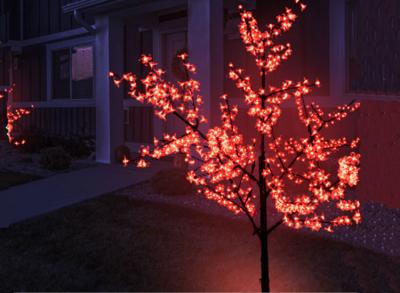 China LED Iron Pole Cherry Tree Lights Peach Blossom Luminous Plant High Brightness for sale
