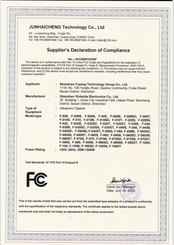FCC - Shenzhen Xinkaida Electronics Co., Ltd.