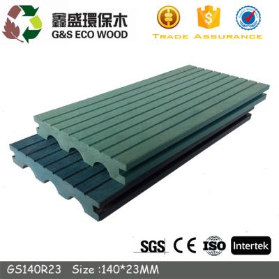 China Olive Green Cracking Prevention Solid Floor Deck Outdoor Anti Slip Wpc Plank Flooring for sale