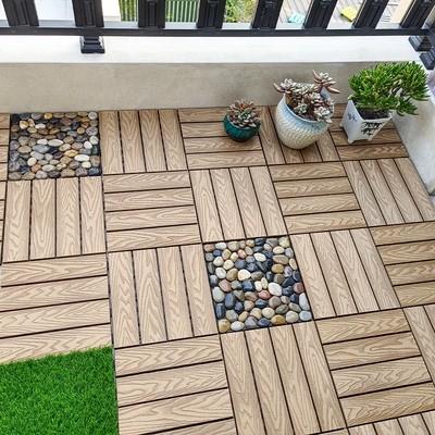 China Anti Corrosion WPC DIY Decking 600MM Plastic Garden Decking Boards Without Accessories for sale