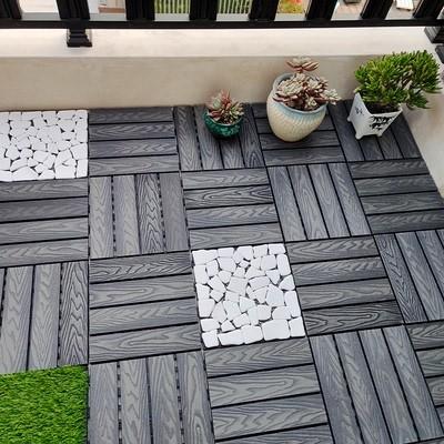 China Composite 300 X 300mm Solid Wood Plastic Composite Non Slip Tile For Bathroom for sale
