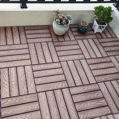 China Non Slip WPC DIY Decking 600 X 300MM Garden Terrace Diy Wood Deck Tiles for sale