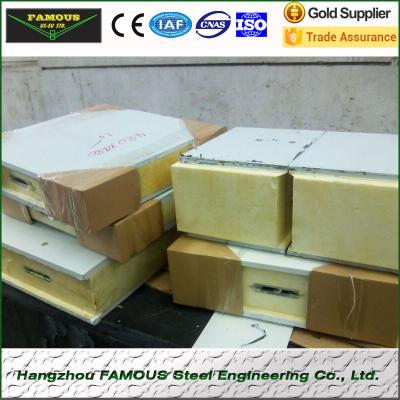 China 150mm pu polyurethane foam sandwich panels for cold room for sale