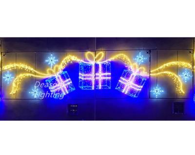 China lighted outdoor christmas street decorations gift boxes for sale