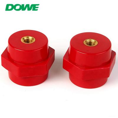China Red Hexagonal Busbar Support Insulator Wire Holder Low Voltage M8 20mm for sale