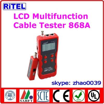 China all-in-one LED display cable tester & locator 868 for wire, lan and coaxial cable with RJ11, RJ45, BNC, USB, 1394 ports for sale