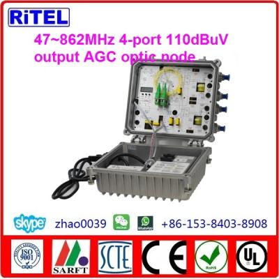 China 47~862/1000MHz Outdoor 4-port 110dBuV output Optic Node & Receiver ON-4 for cable tv for sale
