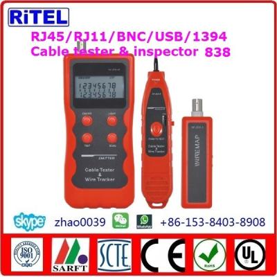China Lan cable tester 308-locate-cable-tester RJ11, RJ45, BNC, USB for cat3,cat5/5e,cat 6 test, max 350m length test for sale