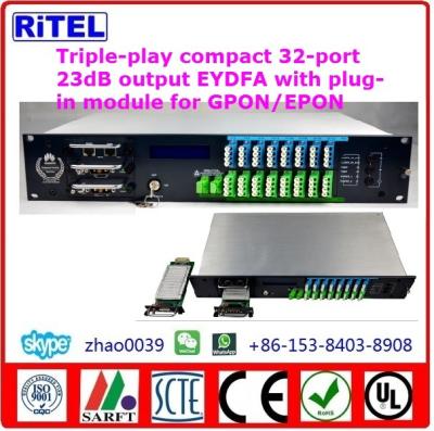China 32*23dBm compact  FTTx EPON&GPON PON EDFA(EYDFA)-32xx Plug-In Module design for HUAWEI for sale