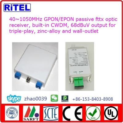 China 40~1050mhz Gpon/Epon/Gepon Fttx Passive Optic Receiver Or100wf For Triple-Play, Ftth Catv O/E Converter for sale
