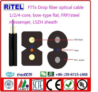 China FTTH/FTTB/FTTC 1-core, 2-core, 4-core drop fiber optic cable FTTH-1 GJXH, GJXCH, GJXFH, GJXTH for access network for sale