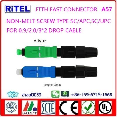 China FTTH SC/UPC, SC/APC, fast connector pre-embedded for drop fiber optic cable for sale