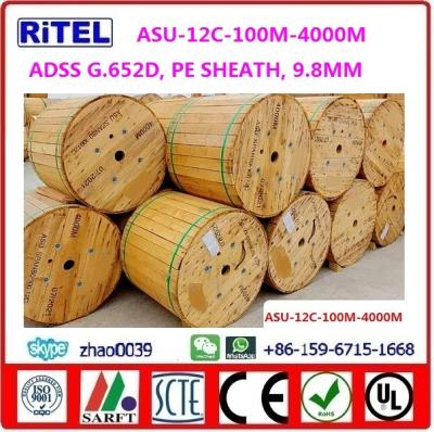China ADSS central loose tube layer-stranded fiber optic cable ADSS-12C, 100M SPAN, PE SHEATH for sale