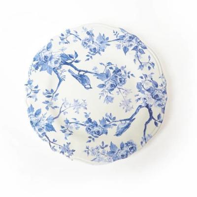China Blue Flower Melamine Ware Bird Pattern Melamine Dinner Plates Microwave Safe MP-003 for sale
