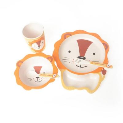 China Lion Childrens Melamine Dinner Set Cup Spoon Plate Set Price for sale