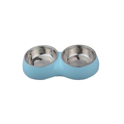 China Melamine Stainless Steel Single Pet Feeding Bowls Solid Melamine Cat Food Bowls for sale
