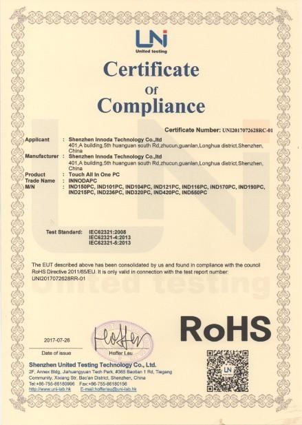 RoHS - Shenzhen Innoda Technology Co., Ltd. CN