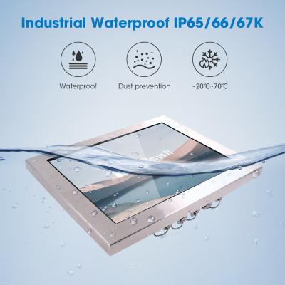 China Resistive Touch Waterproof Panel PC 64GB SSD IP65 Rating -20C To 60C 450cd/m2 Brightness for sale