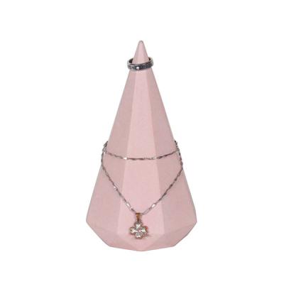 China Stained Cement desk accessories / Upright Diamond Shape Jewelry Stand for sale